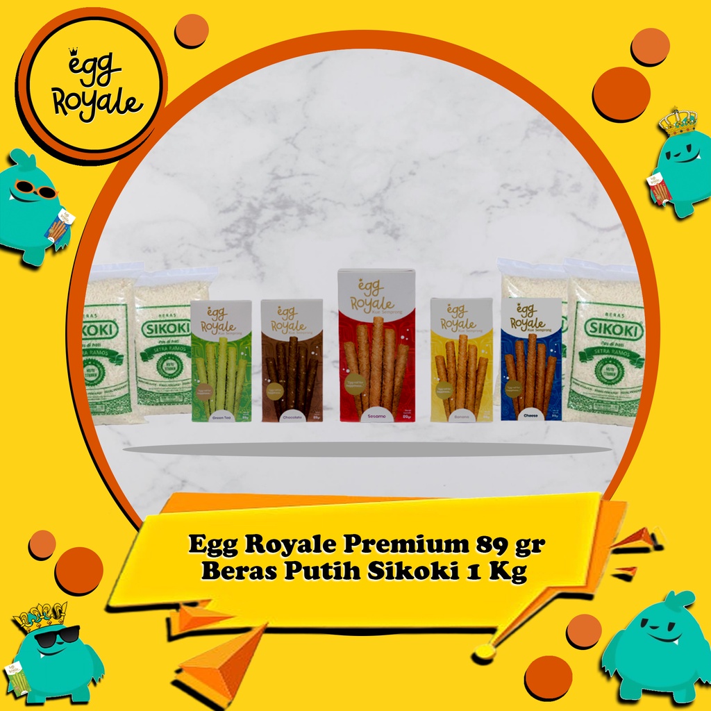 

Egg Royale 89gr + Bonus Beras Putih Setra Ramos 1kg (kepala, slyp, setra, pulen) Original
