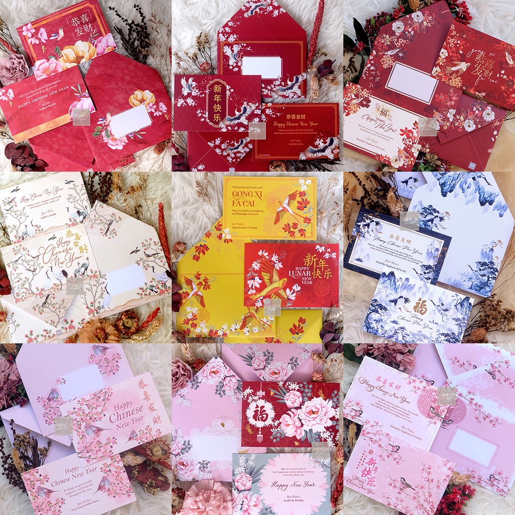 8pcs Kartu Imlek Custom Greeting Card CNY Kartu Ucapan Sincia 2022