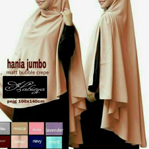 Kerudung khimar syari jumbo hania original - Putih