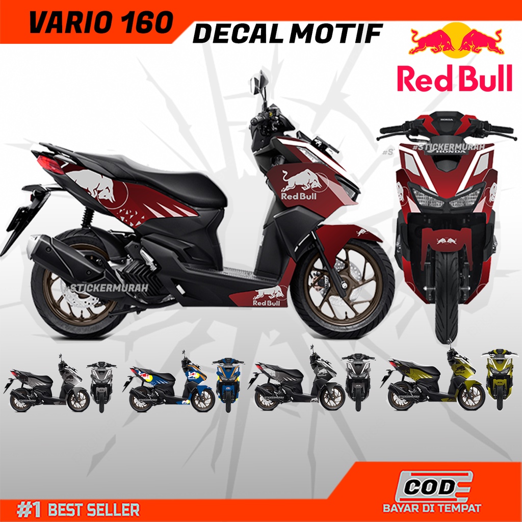DECAL REDBULL MOTOR VARIO 160 DECAL VARIO 160 MOTIF REDBULL DECAL MURAH