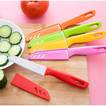 Pisau Dapur Pisau Buah Stainless Sarung Multifungsi Alat Kupas Mini Potong Sayur Tajam Dapur Knife Apple Apel