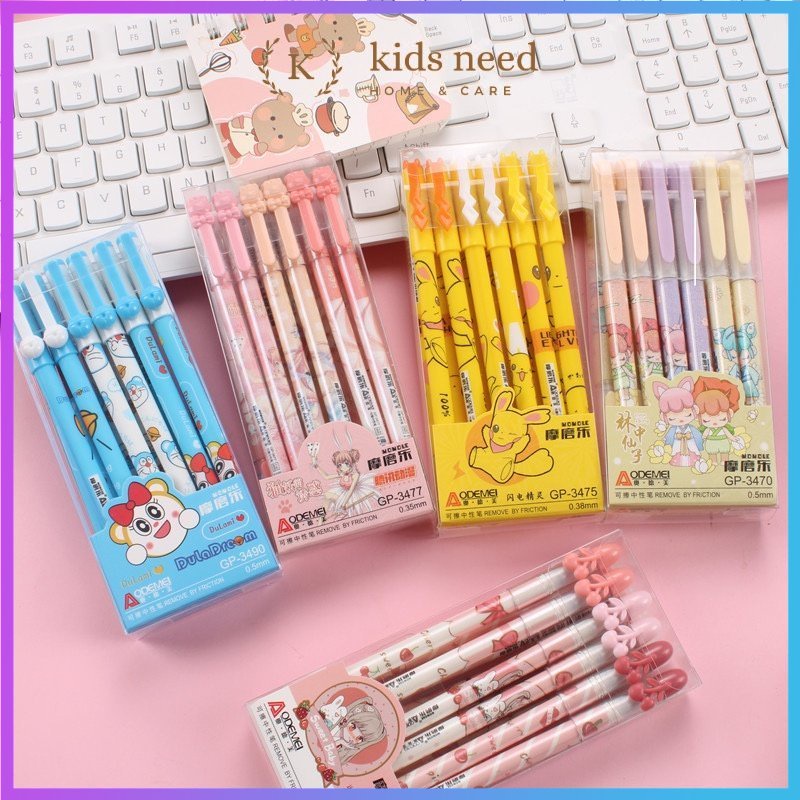 

(12pcs) pen gel bisa hapus/erasable pen lucu fancy pen karakter yang bisa di hapus ODEMEI