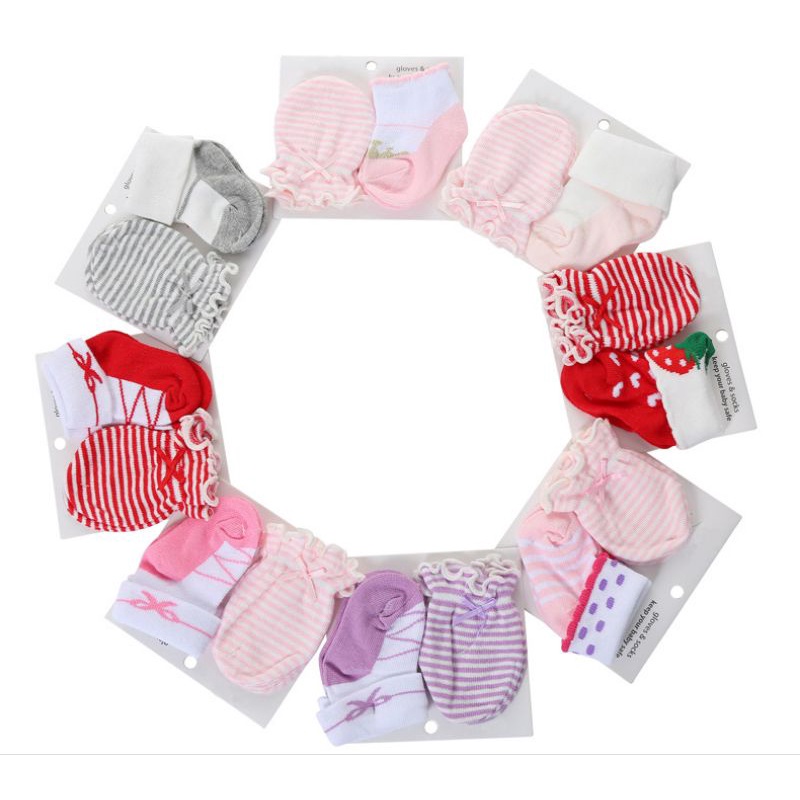 (Pimenova) kaoskaki sarung tangan set baby newborn set kaoskaki sarungtangan bayi baru lahir