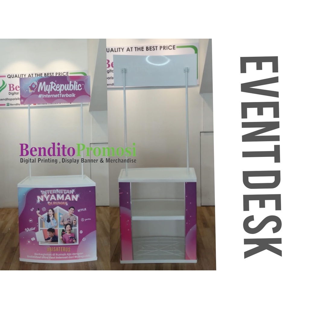 Booth Portable Event Desk Meja Promosi - Bendito Promosi