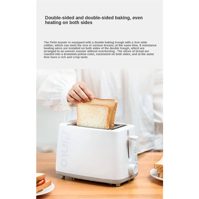 PINLO Toaster Bread Maker - Alat Pemanggang Roti 750W - PL-T075W1H