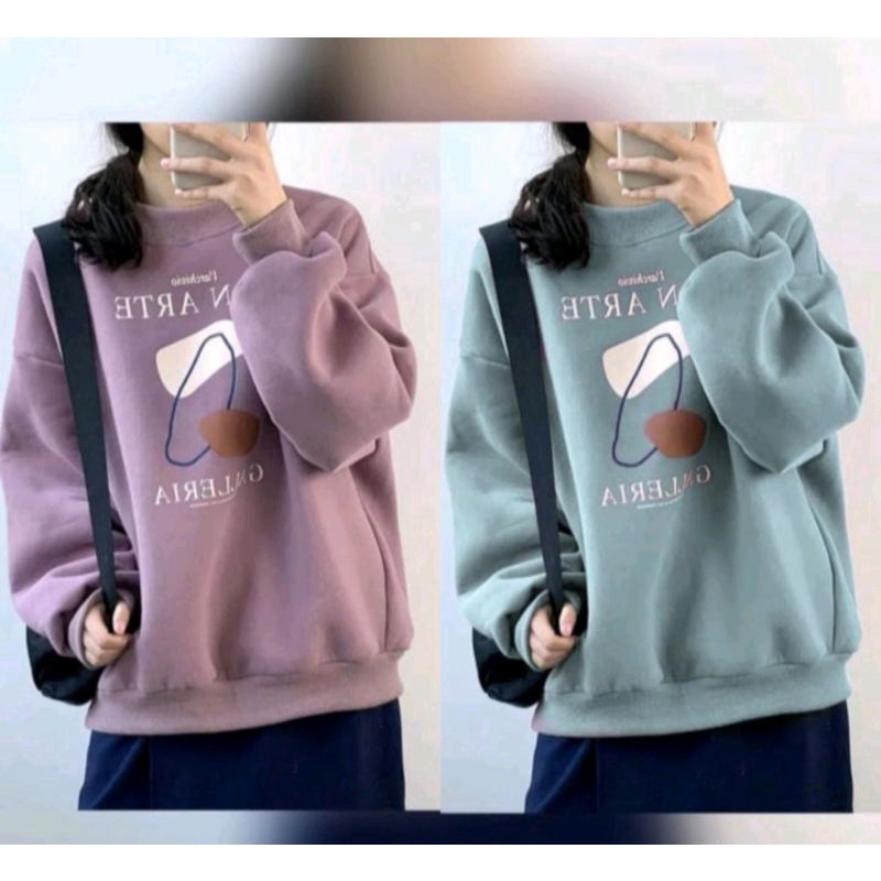 NUZ - NON ARTE GALLERIA OVERSIZE SWEATER OBLONG CREWNECK WANITA