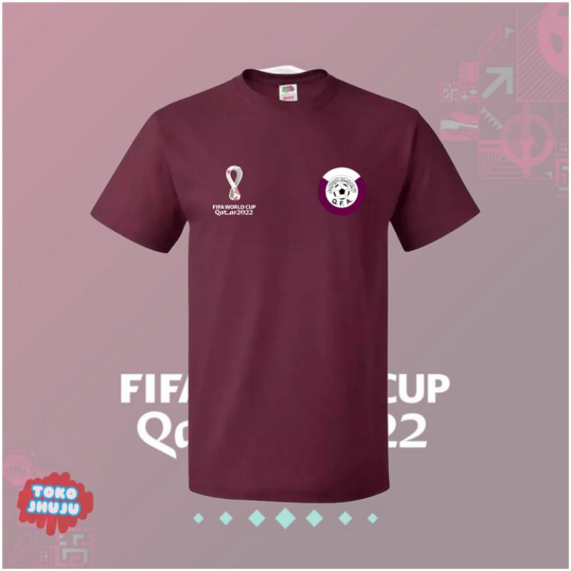 Baju Kaos Piala Dunia World Cup 2022 Team Qatar DEPAN BELAKANG