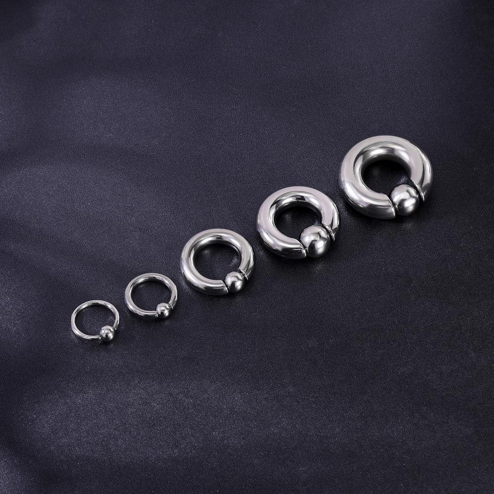 1pc Anting Tindik Telingahidung Bentuk Sepatu Kuda Bahan Stainless Steel Ukuran Besar