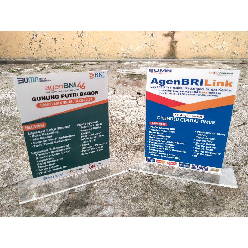 

PAPAN AKRILIK AGEN BNI AGEN BRILINK UKURAN 15X20