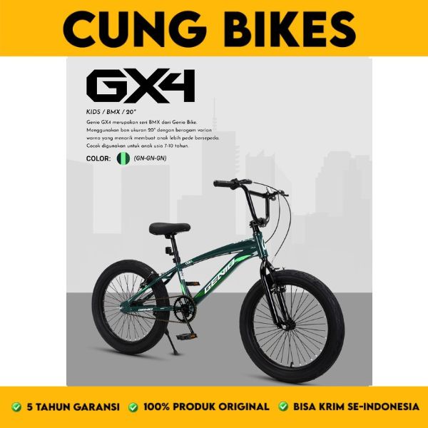 Sepeda anak laki BMX 20 Inch Genio GX 04 by United Bike ban besar jumbo 3.0