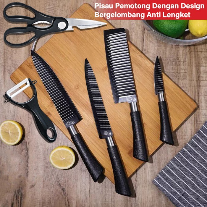 GM Bear Pisau Dapur Set Isi 6 pcs 1110 - Kitchen Knife Set