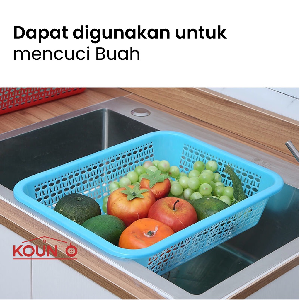 Keranjang Penyimpanan Tempat Serbaguna Kotak Organizer Kranjang Plastik Laundry Pakaian Size L