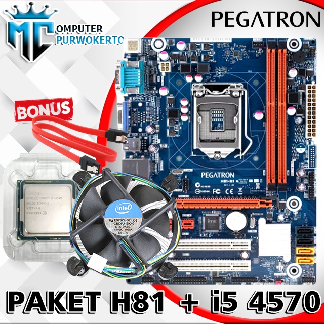 Mainboard H81 pegatron dengan I5 4570 Bonus Fan/Paket