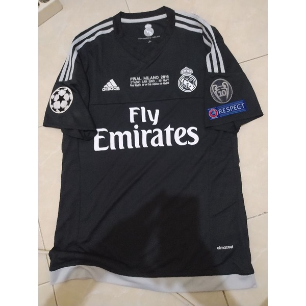 Jersey GO Gk real madrid final UCL 2016, Full patch UCL + MDT bordir