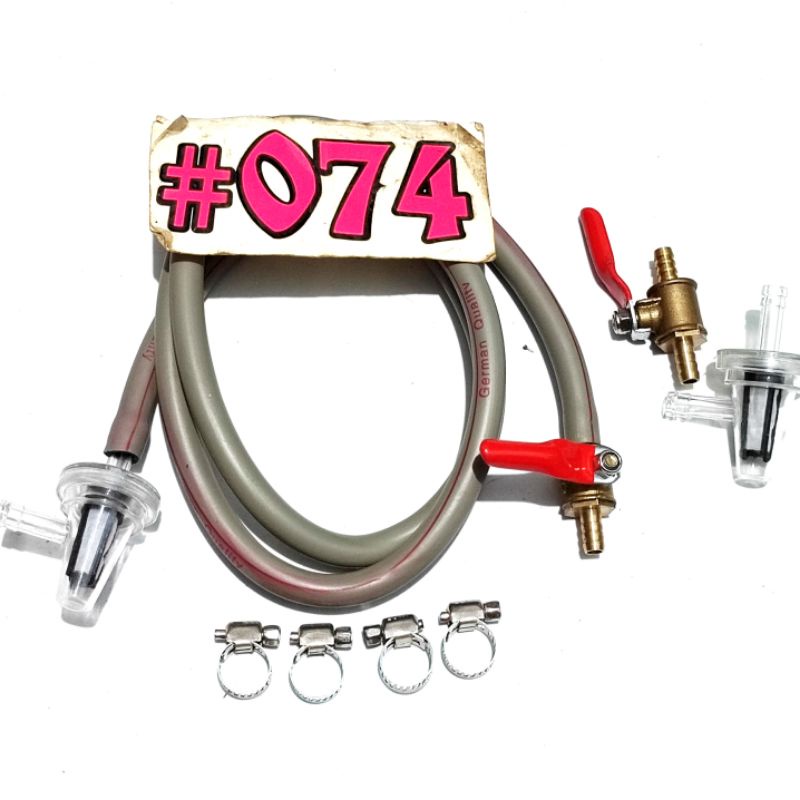 SELANG BENSIN ABU GERMAN QUALITY FILTER BENSIN MODEL L FILTER BENSIN TRANSPARAN KRAN BENSIN KUNINGAN