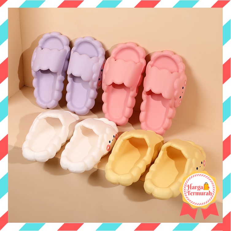 Harga Termurah - S1038 Sandal Wanita Bentuk Awan / Sandal Rumah Bahan Eva / Sandal Selop Motif Awan 