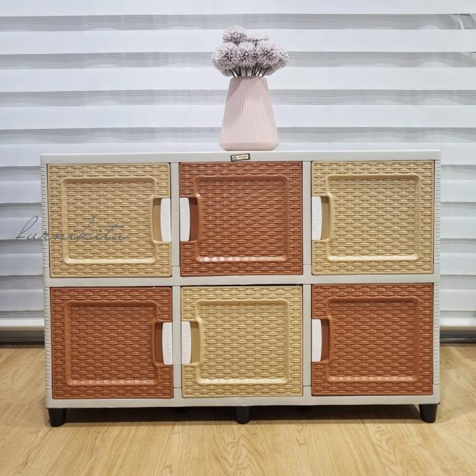 

LEMARI PLASTIK AKAKO 3 PINTU SWING SUSUN 2 WARNA FANCY RAK SERBAGUNA stock ready