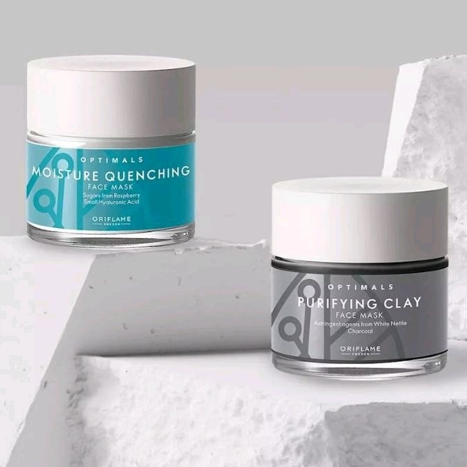Optimals Purifying Clay Face Mask//Optimals Moisture Quenching Face Mask