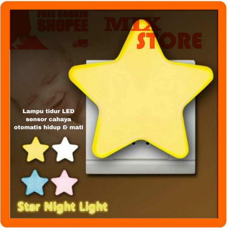 Lampu Tidur Led Sensor Cahaya Bentuk Bintang Lampu Tidur Bintang Led Sensor Cahaya