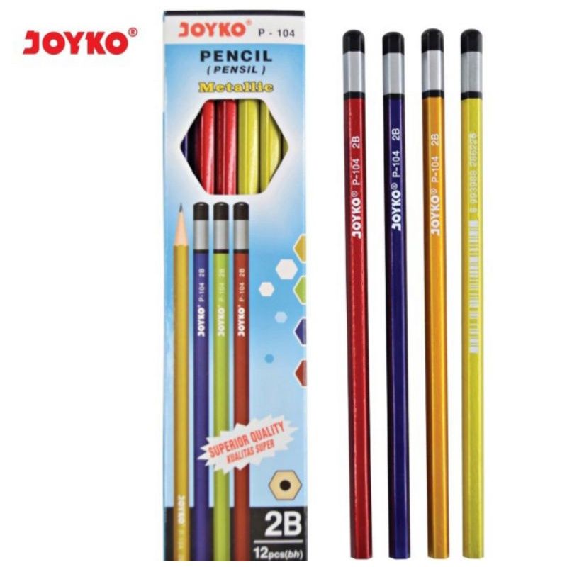 

Pensil Tulis 2B Joyko P104 Warna warni Metalik