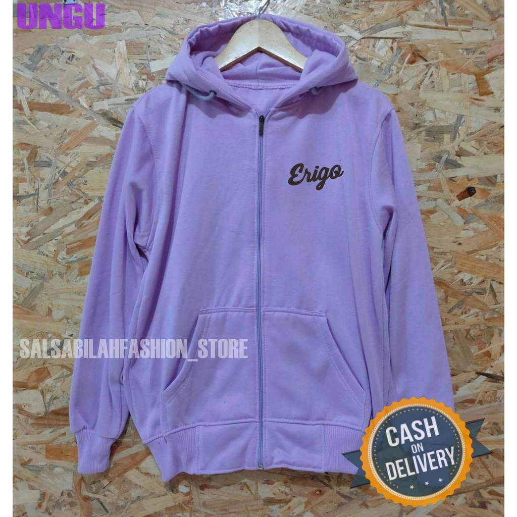 TERMURAH !! COD Jaket ziper Hoodie Pria Distro erigooOriginal Big Size Jumbo M - XXL