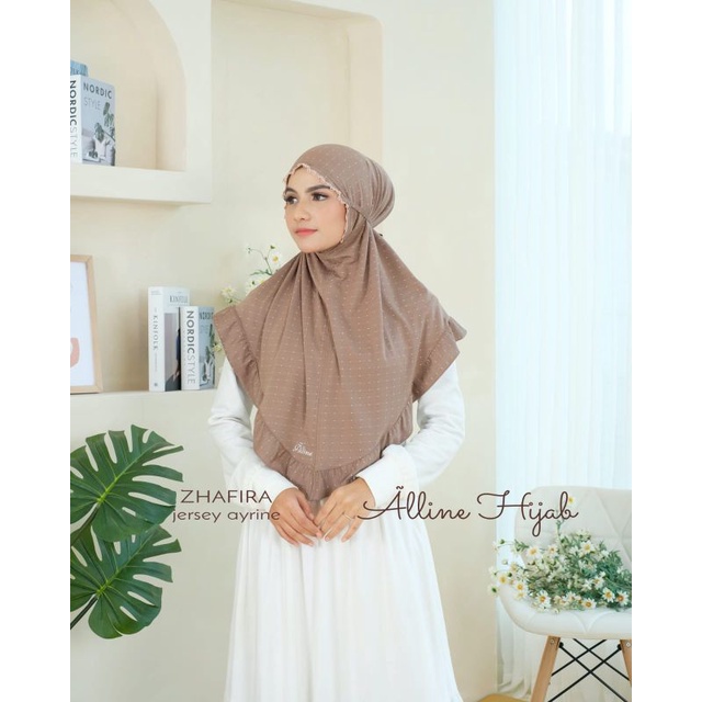 ( Ori Nael ) ZHAFIRA•alline•jilbab instan jersey ayrine •kerudung bergo renda rempel tali