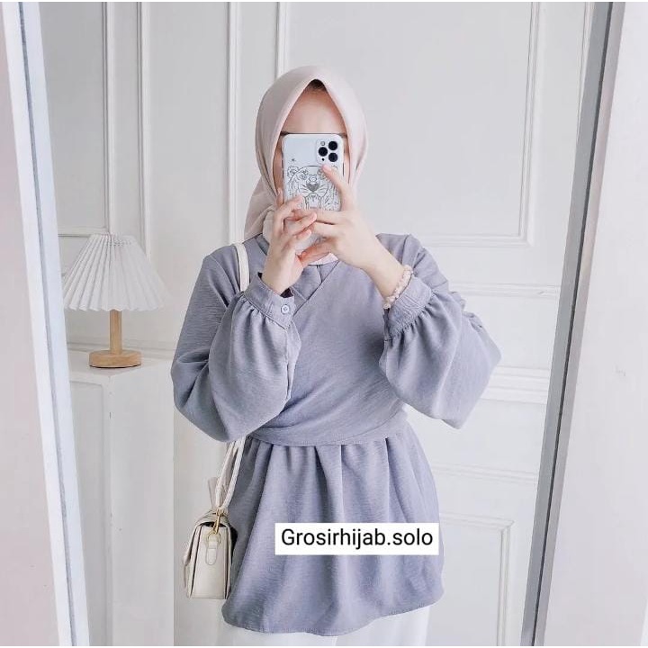 (DBY) BLOUSE ADEEVA TALI KEMEJA TALI CRINCLE AIRFLOW ATASAN WANITA