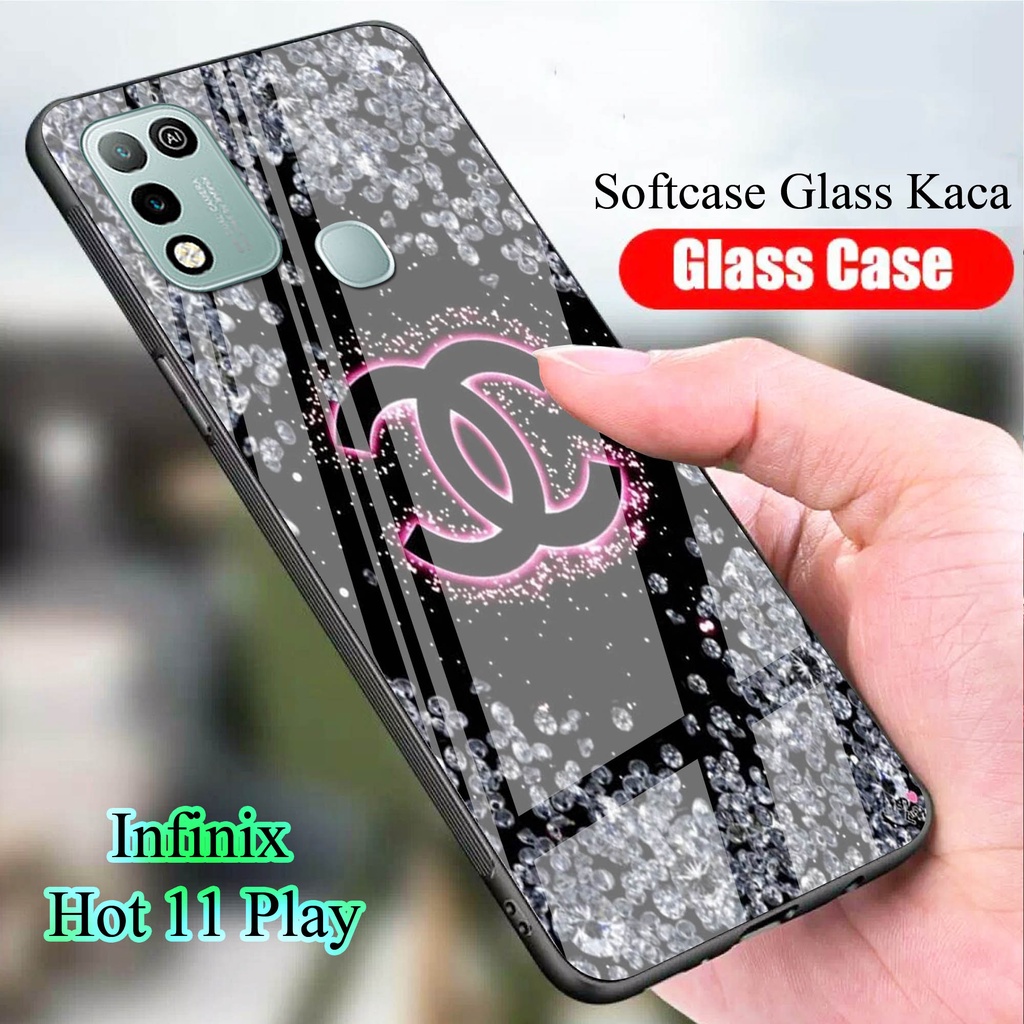 Softcase Glass Kaca for INFINIX HOT 11 PLAY - Case Handphone  INFINIX HOT 11 PLAY [T10]