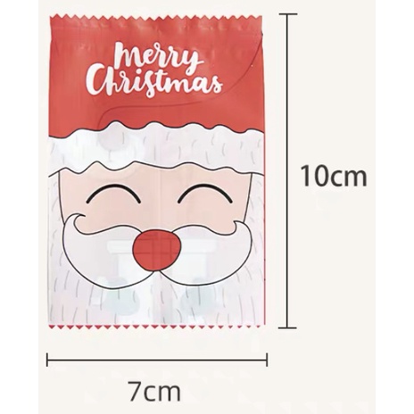 25pcs MIX A Plastik SEAL segel cookie bag 7x10cm Natal untuk permen kue kering biscuit cookies SB 71 Xmas