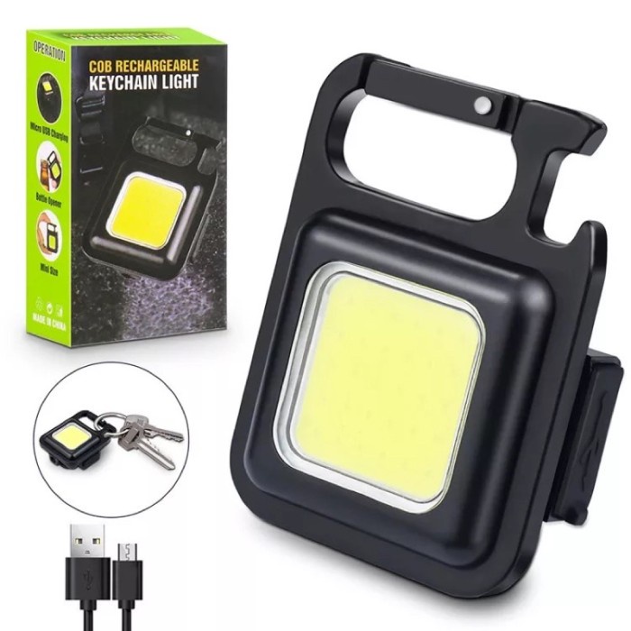 Lampu Led Gantungan Kunci Multifungsi Lampu Camping Cas USB Mini