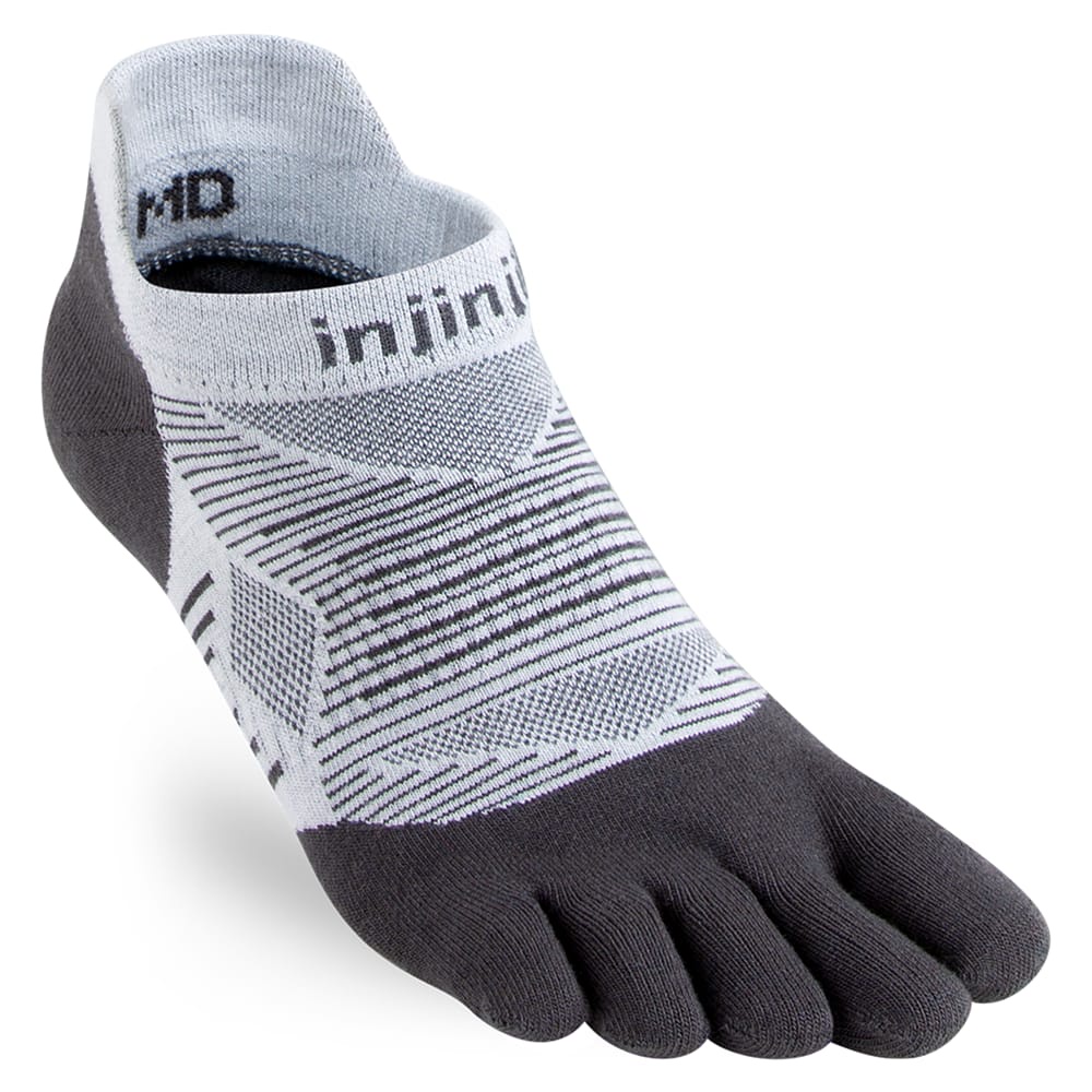 INJINJI PERFORMANCE - NO SHOW - SIZE M - kaos kaki anti blister - GREY STRIPES