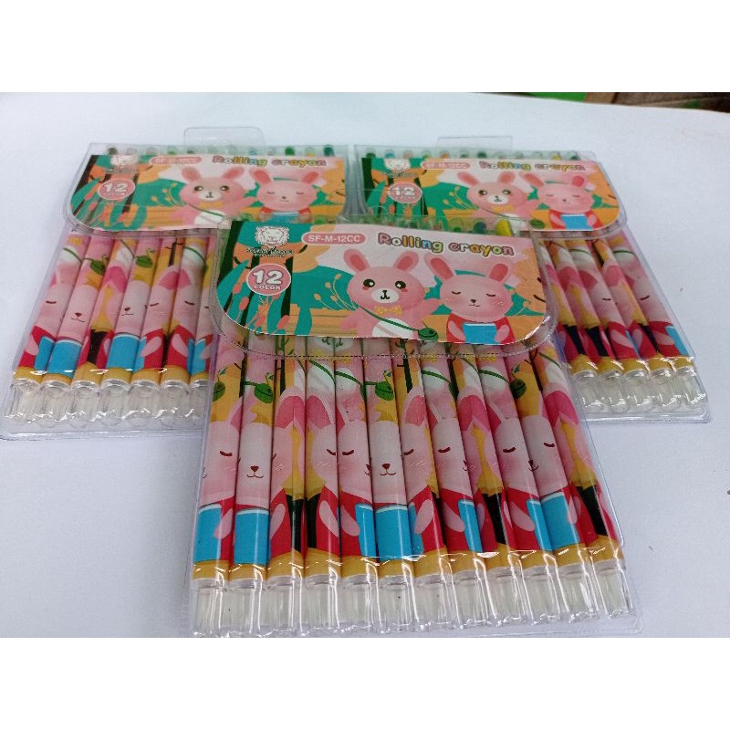 Crayon Krayon Putar Alat Tulis Mewarnai Anak 12 Warna Murah