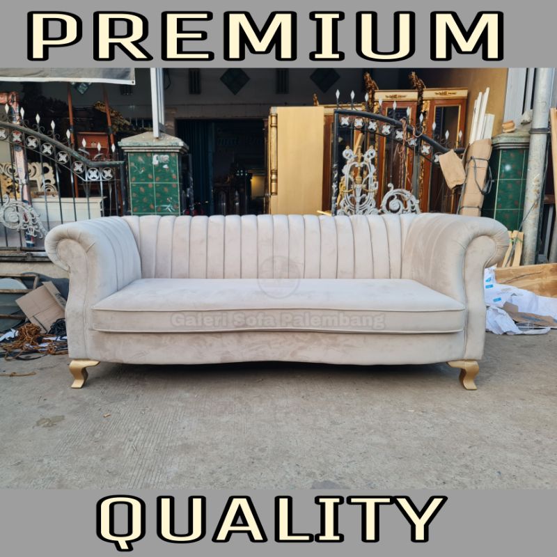 Jual sofa chesterfield 3 seater model eropa / sofa minimalis Shopee