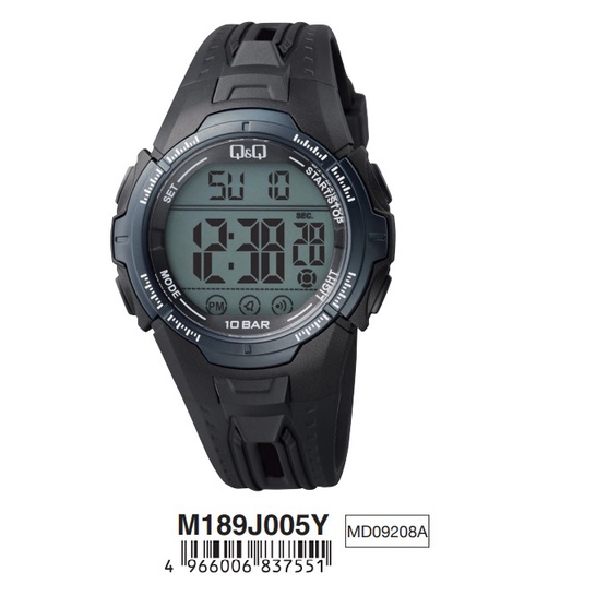 Jam Tangan Pria Casual Sporty Rubber Digital Original Q&amp;Q QnQ QQ M189 M189J Series