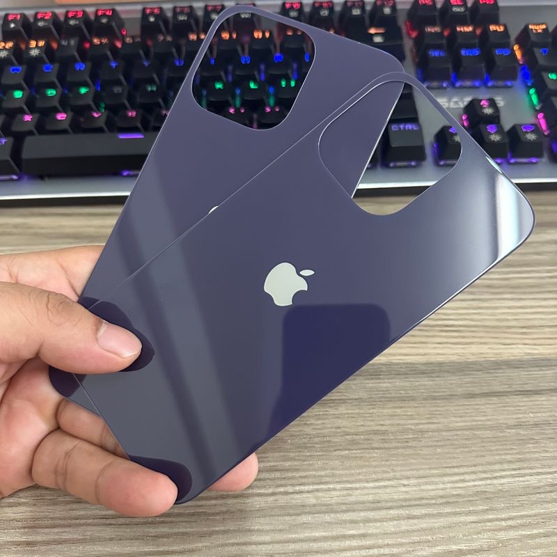 New dark purple back cover screen protector for iPhone 14 Pro Max back cover tempered glass 13 Pro Max scratch-resistant fingerprint-resistant Pelindung Layar tempered glass