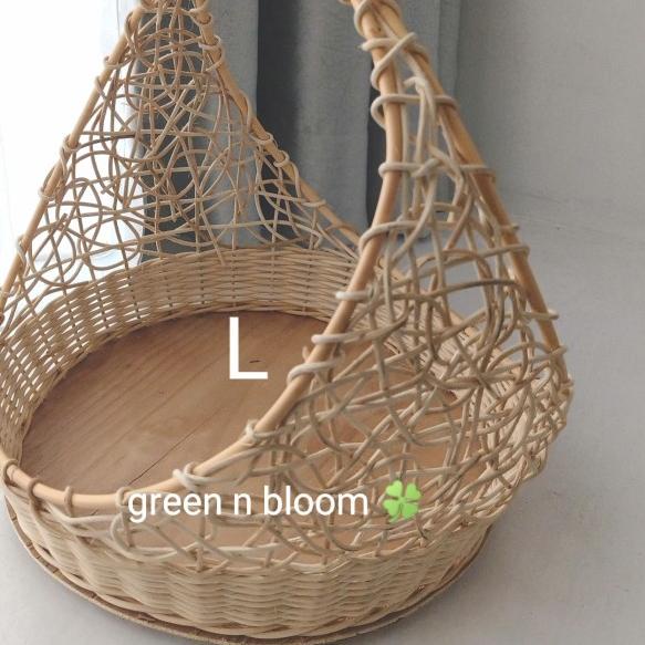 keranjang parcel rotan bulat unik besar