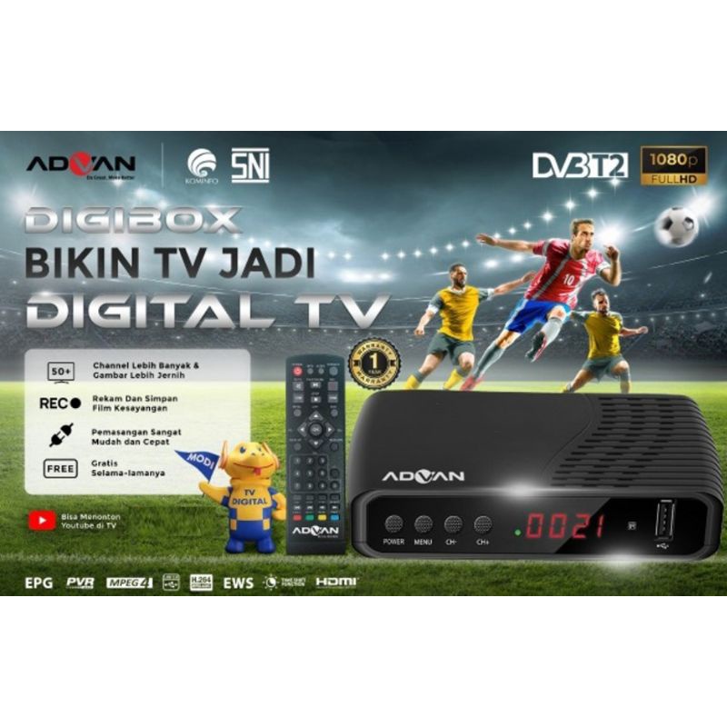 Set To Box Advance DVB T-2 Penerimaan Televisi Digital Youtube