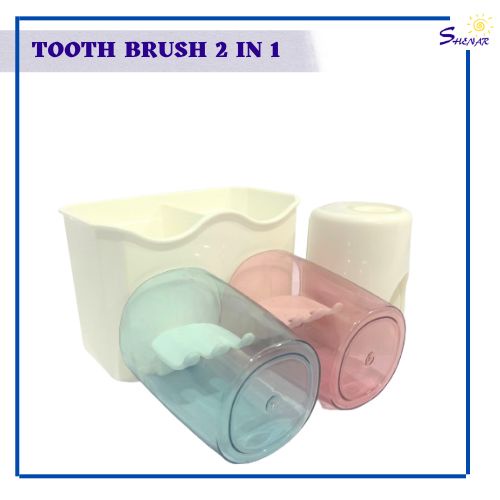 Rak Sikat Gigi 2 IN 1 Organizer Tempat Sikat Gigi /Skincare/Odol Alat Rak Kamar Mandi