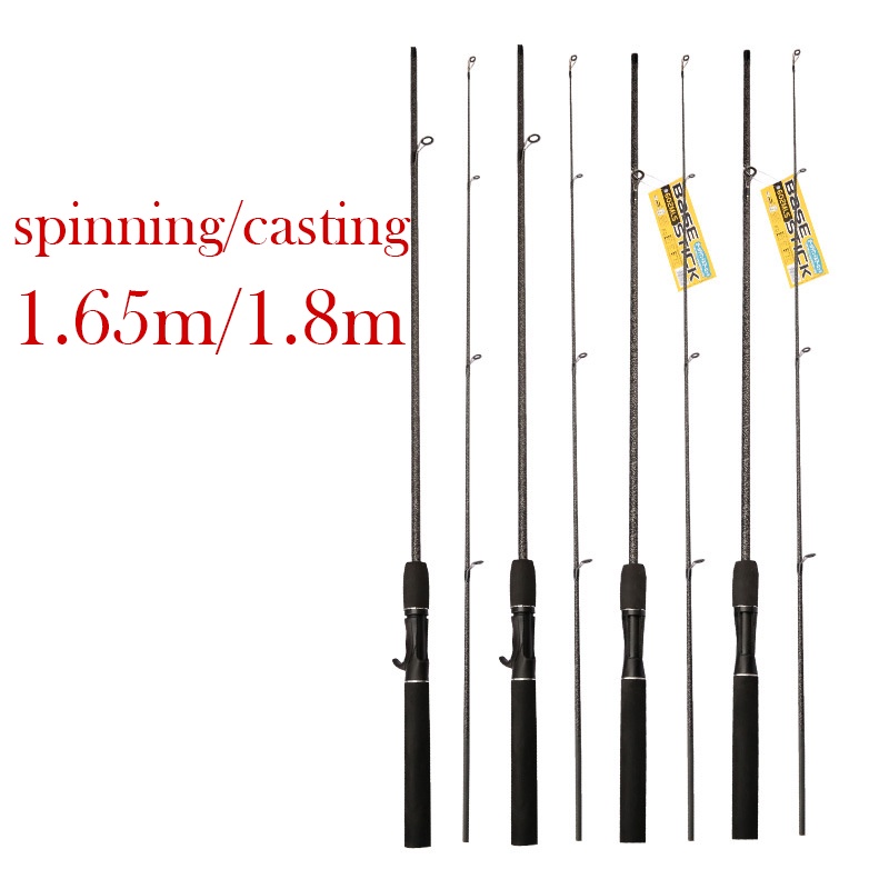 Joran Pancing Carbon Fiber Telescopic 2 Segments 1.65M/1.8M Fishing Rod Carbon Fiber Spinning &amp; Casting Fishing Pole 2 Section