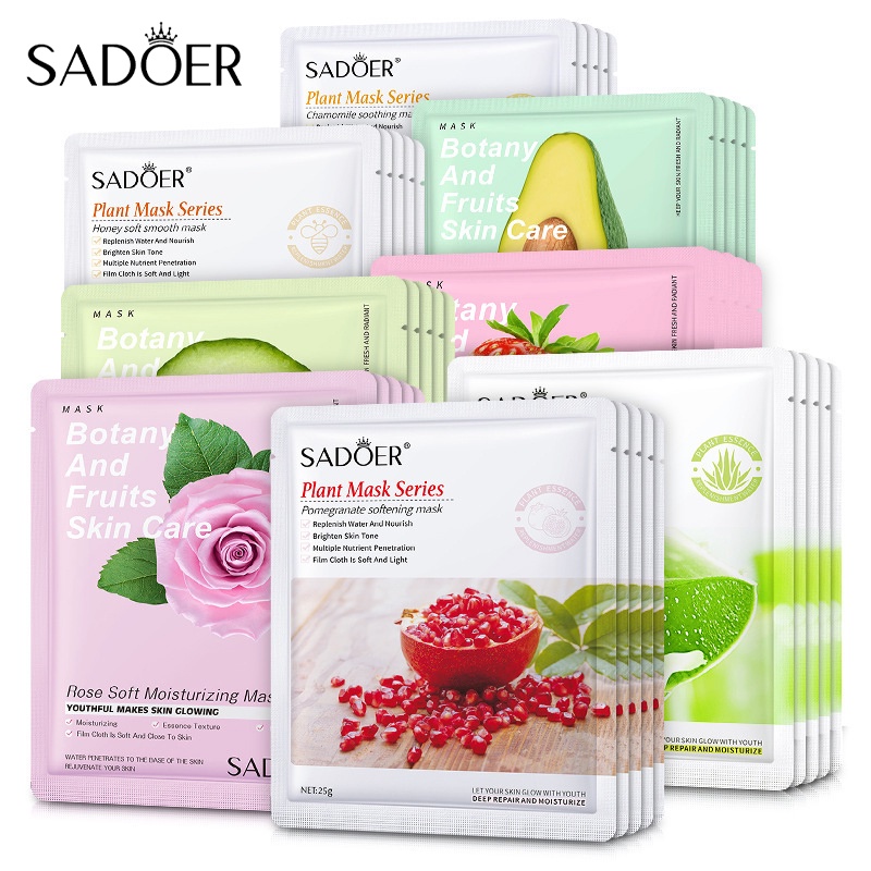 SADOER Sheet Mask Face Masker Wajah Facial Plant Masker Series