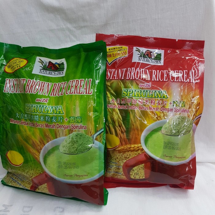 

Sereal Nature'S Own Instant Brown Rice Cereal + Spirulina. (Beras Perang)
