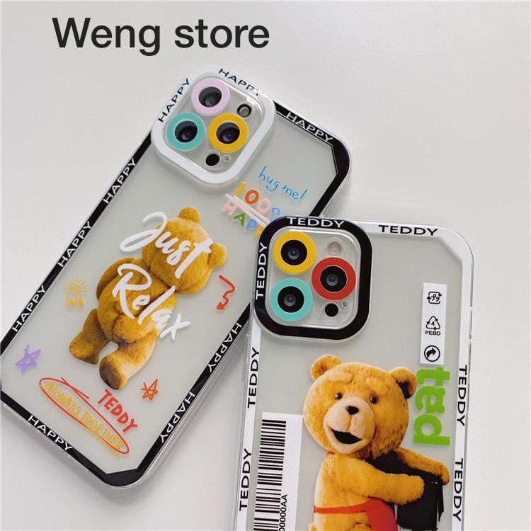 Softcase Lens Motif Teddy For Oppo A57 A17 C30 Vivo Y16 Y22 Y35