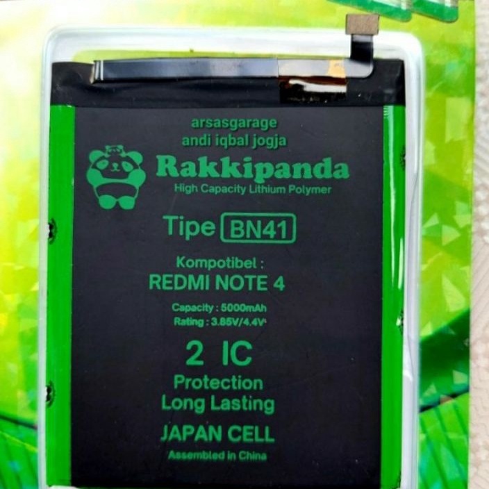 Baterai Batre Redmi Note 4 / Mi Note 4 Battery BN41 Rakki Panda Double Power