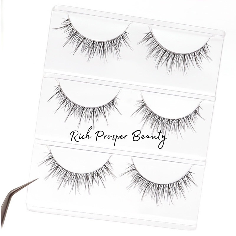 F74 FAIRY 3 PASANG JAPAN Natural False Eyelashes Thin Band Hand Made Short Lighter Eyelash Cosplay Korean Fashion Wispy Extension Makeup Tools