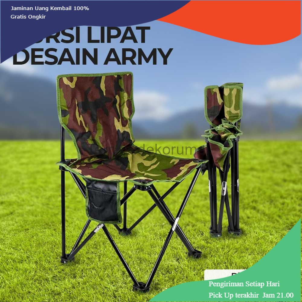 TD - PR TaffSPORT Kursi Lipat Kotak Desain Army - S1017