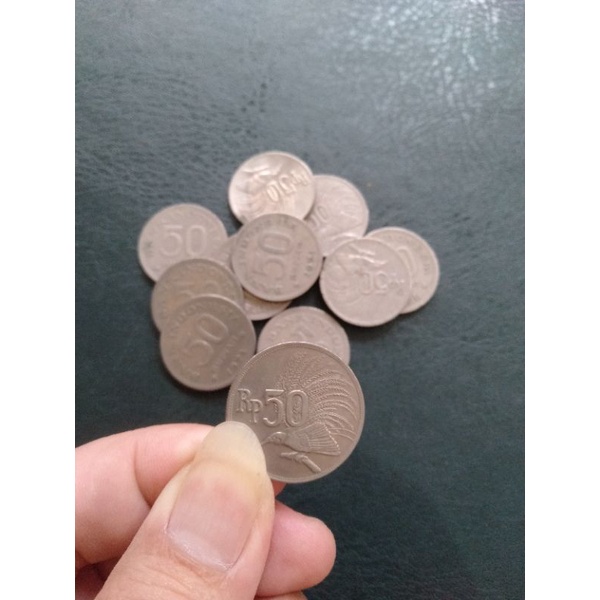 koin logam 50 rupiah burung cendrawasih rp50 nikel 1971