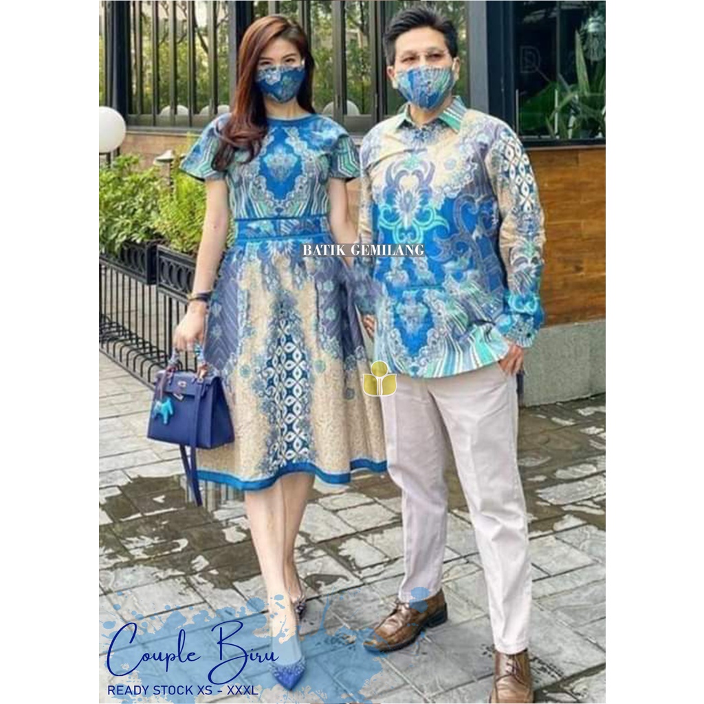 Couple Full Furing dan Tricot Premium Batik Asli Solo | Dress Batik | Tunik Batik | Dress Kondangan 