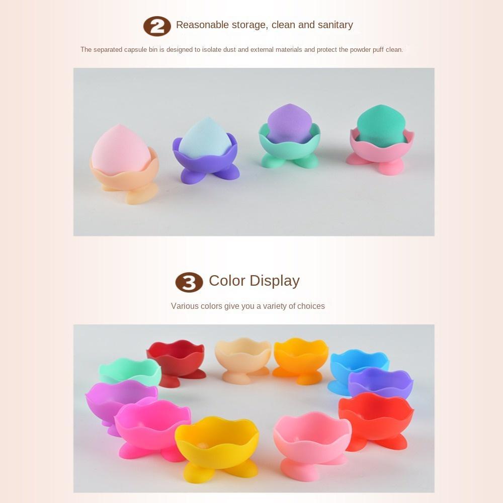 R-flower Powder Puff Drying Holder Silicone Puff Holder Tempat Penyimpanan Blender Kosmetik Beauty Pad