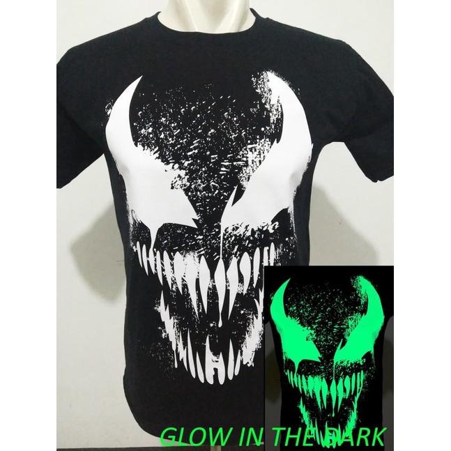 kaos baju VENOM MOVIE SMILE superhero GLOW in the DARK
