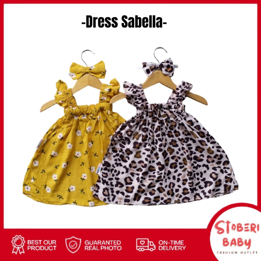 stoberi baby - BBB DRESS SABELLA dress anak perempuan bayi motif bunga lucu free headband